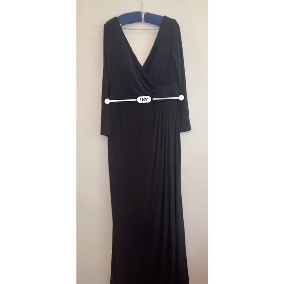 La Femme Long Sleeve Faux Wrap Gown size 14 - Picture 6 of 10